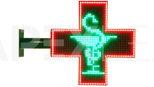Аптечный крест светодиодный 48х48 см Полноцветный